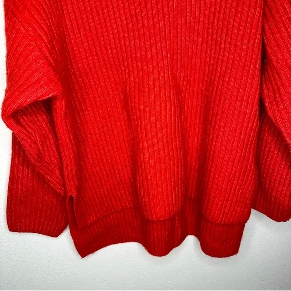 H & M Cowl Neck Red Orange Sweater Size XSmall - Picture 3 of 10